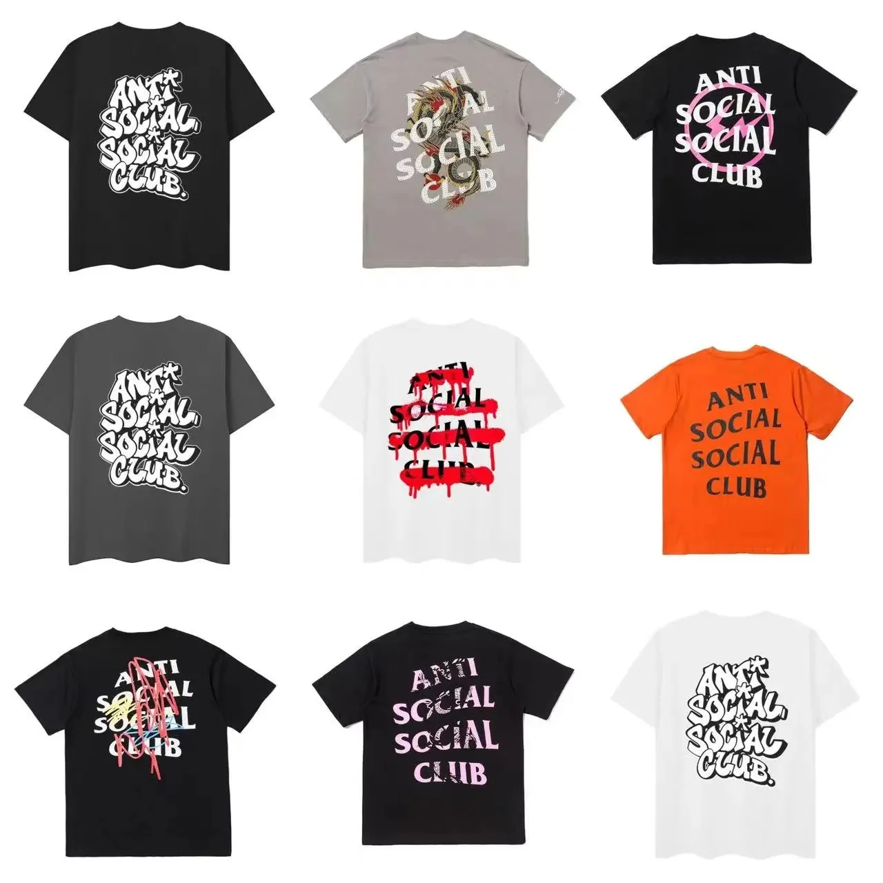 Anti Social Social Club Black T-Shirt with Embelli