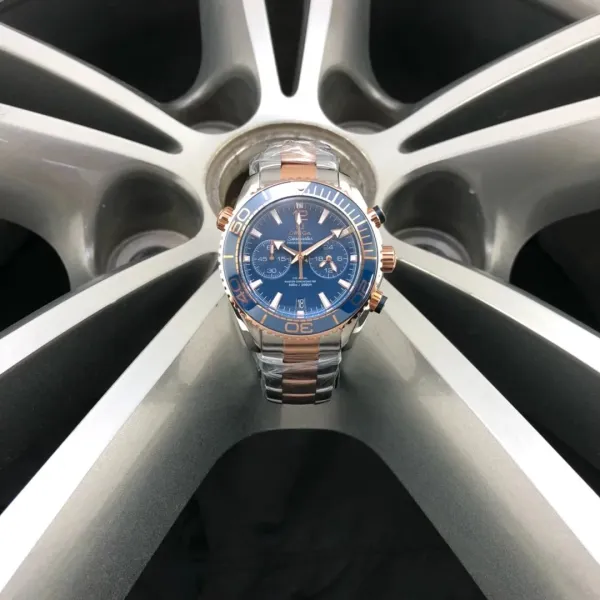 Omega Seamaster Chronograph Blue Dial Two-Tone Stainless Steel and Rose Gold Watch - 1
