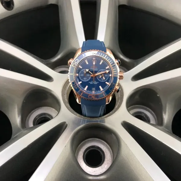 Omega Seamaster Professional Chronograph Blue Dial Rose Gold Watch - 1
