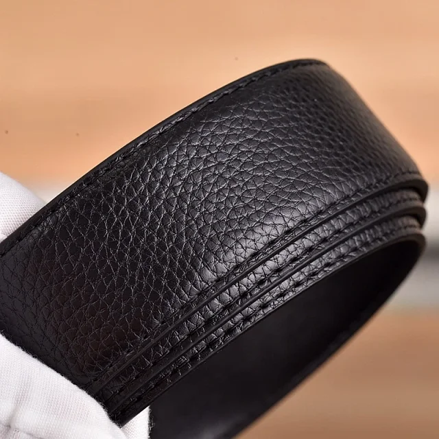 SS.AM Belts Pebbled Leather Monogram Buckle product detail image 7