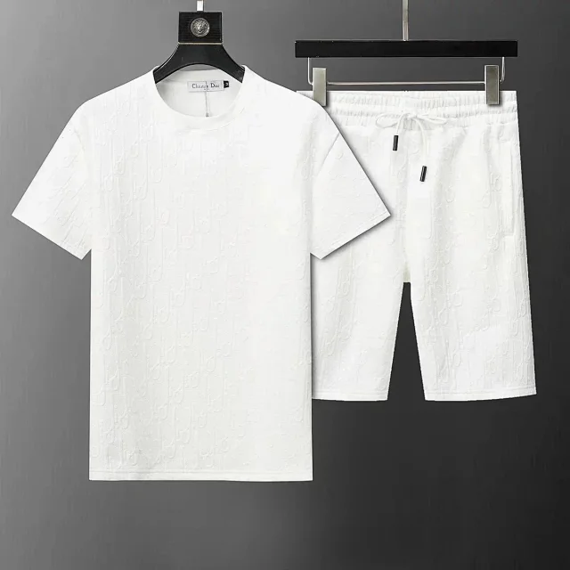 Dior Matching Sets Oblique jacquard short-sleeve T-shirt and drawstring shorts set product detail image 5
