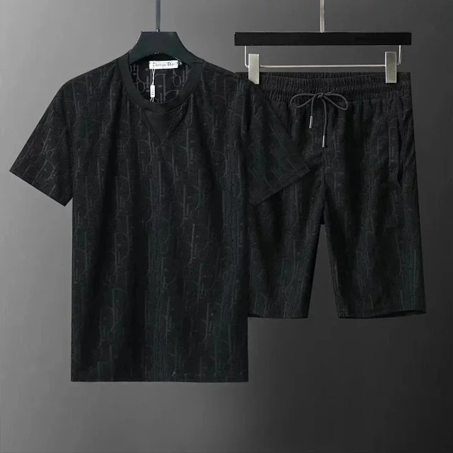 Dior Matching Sets Oblique jacquard short-sleeve T-shirt and drawstring shorts set product detail image 6