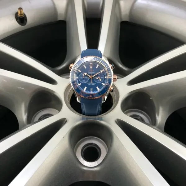 Omega Seamaster Planet Ocean Chronograph Blue Rose Gold Mechanical Watch - 1