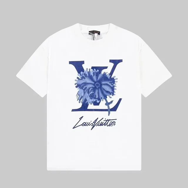 Louis Vuitton T-Shirts Short-Sleeve Graphic-Print Crew-Neck product detail image 4