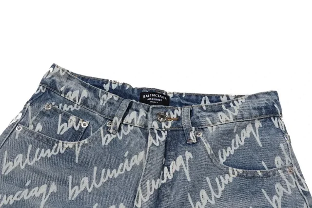 Balenciaga Jeans All-over logo print straight-leg product detail image 4