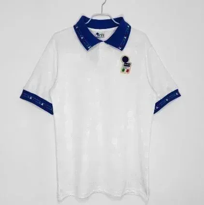 Italy National Team 1990 World Cup Away Polo White/Blue - 1