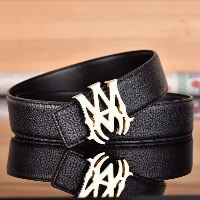 SS.AM Belts Pebbled Leather Monogram Buckle product detail image 2