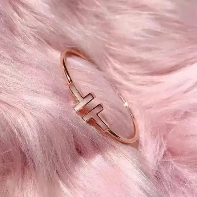 Unbranded Jewelry Open Cuff Double T Bracelet with Pavé Accent product detail image 3