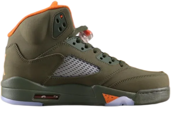 Off-White x Air Jordan 5 Retro Black Cement Sneakers - 10