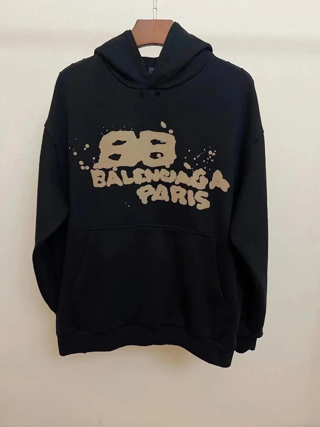 Balenciaga Hoodies & Sweatshirts Logo Print Hooded Sweatshirt product detail image 5