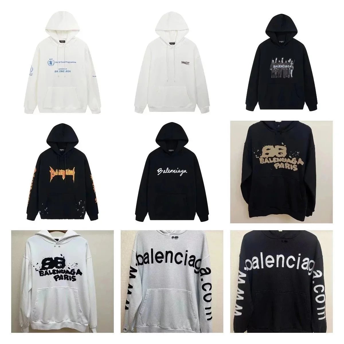 Balenciaga BB Logo Distressed White Hoodie - 3