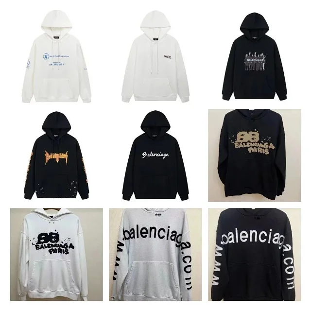 Balenciaga Hoodies & Sweatshirts Logo Print Hooded Sweatshirt product detail image 2