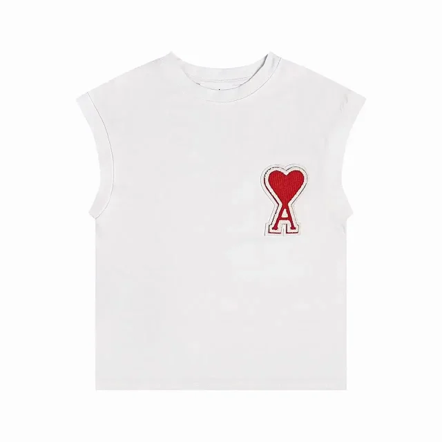 AMI Paris T-Shirts Sleeveless de Coeur patch T-shirt product detail image 7
