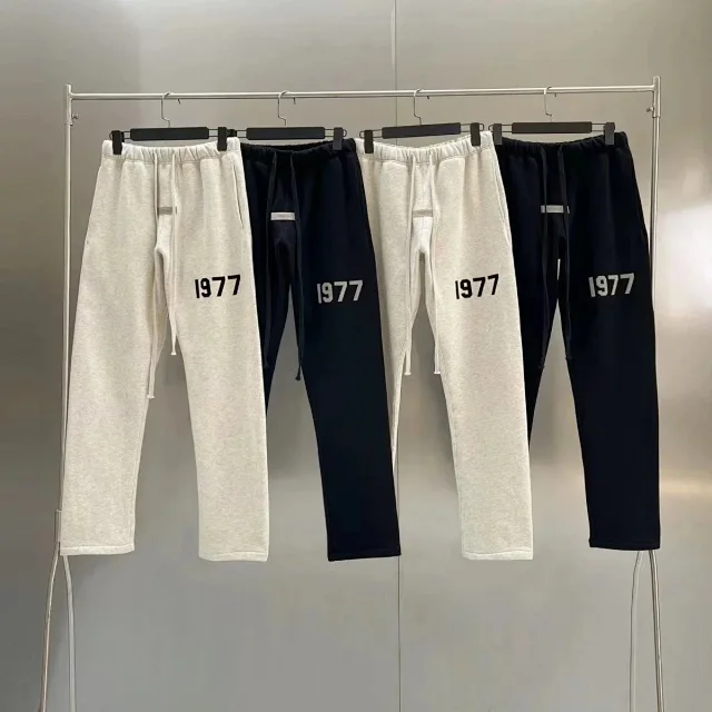 ESSENTIALS Trousers Drawstring Sweatpants with 1977 Print product detail image 1