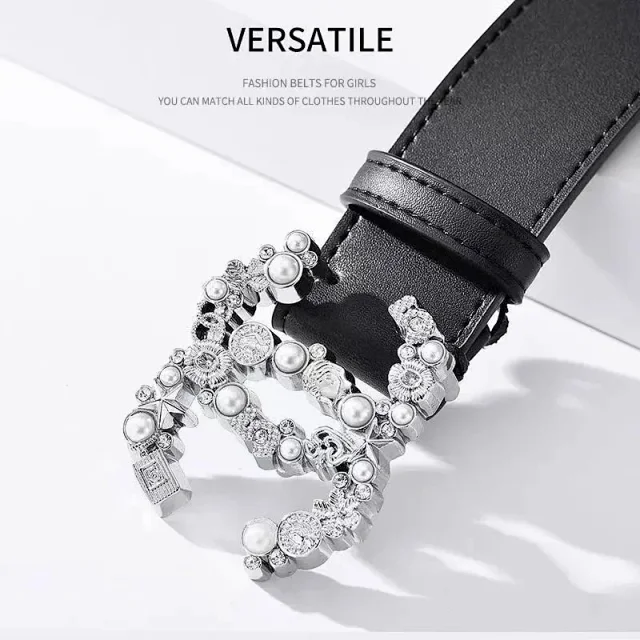 Unbranded Belts Black Belt with Decorative Metal Buckle product detail image 5