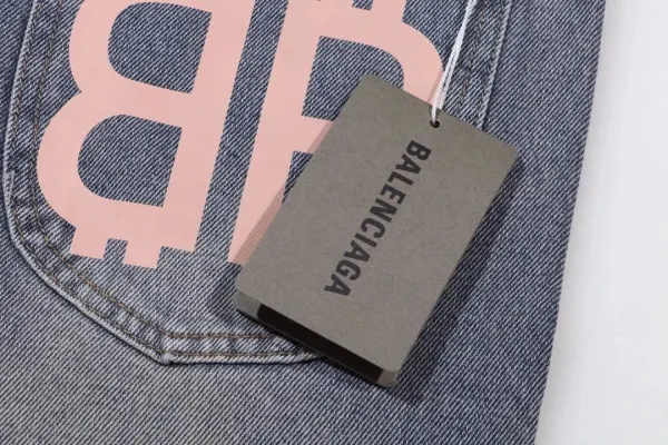 Balenciaga BB Logo Patchwork Jeans Dark Wash - 7