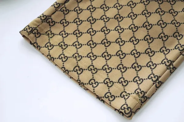 Gucci GG Monogram Print Wide-Leg Pants Beige - 8