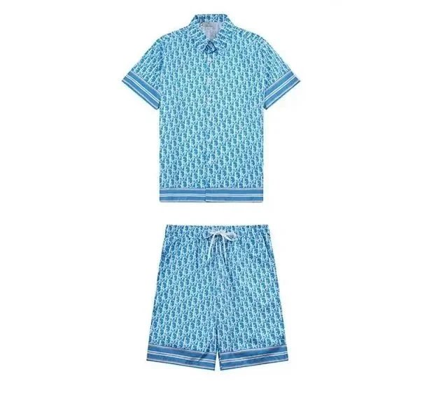 Dior Matching Sets Oblique jacquard short-sleeve T-shirt and drawstring shorts set — 10