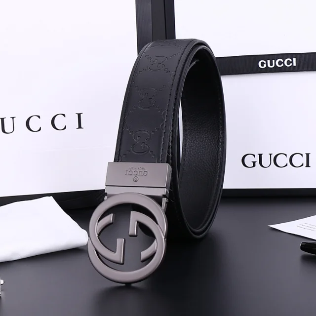 Gucci Belts Embossed monogram belt with interlocking G buckle product detail image 9