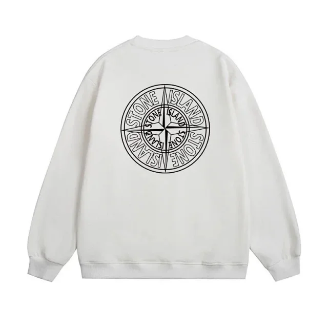 Stone Island Hoodies & Sweatshirts Crewneck Sweatshirt with Fingerprint Graphic and Compass Back Print product detail image 2