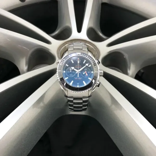 Omega Seamaster Planet Ocean Chronograph Blue Dial Stainless Steel Watch - 1