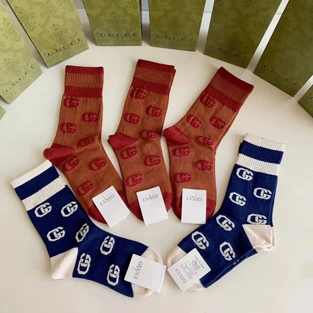 Gucci Socks Logo Pattern Socks, 5-Pair Set product detail image 6