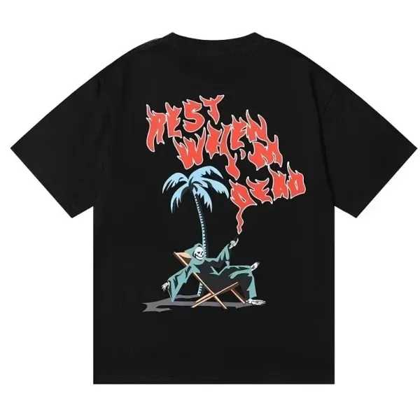 Saint Tears Rest When I'm Dead Black Graphic T-Shirt - 1