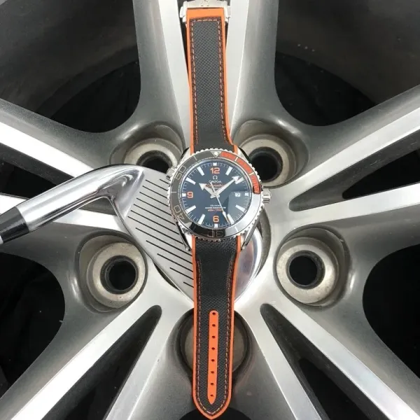 Omega Seamaster Planet Ocean Blue Dial Orange Accents Mechanical Watch - 1