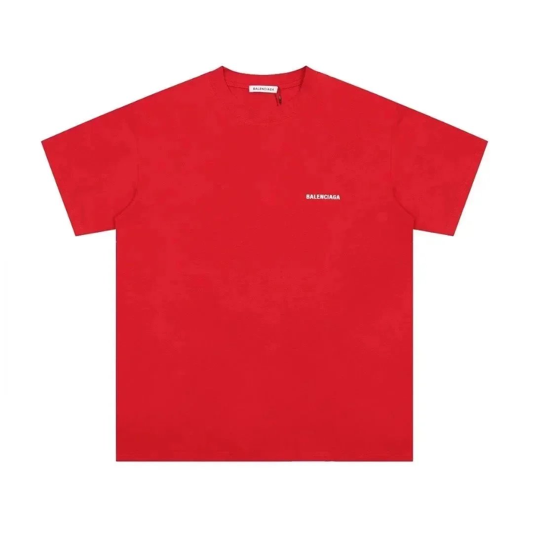 Balenciaga T-Shirts Logo Graphic Short-Sleeve T-Shirt — Red small logo 002
