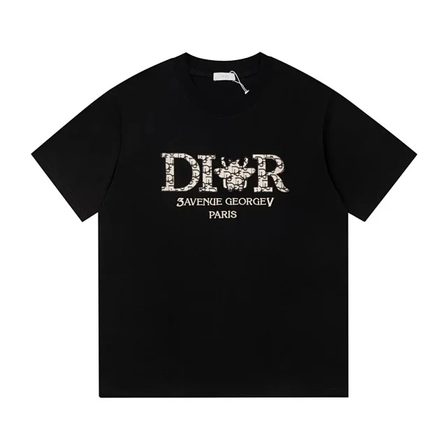 Dior T-Shirts Embroidered Logo Graphic product detail image 4