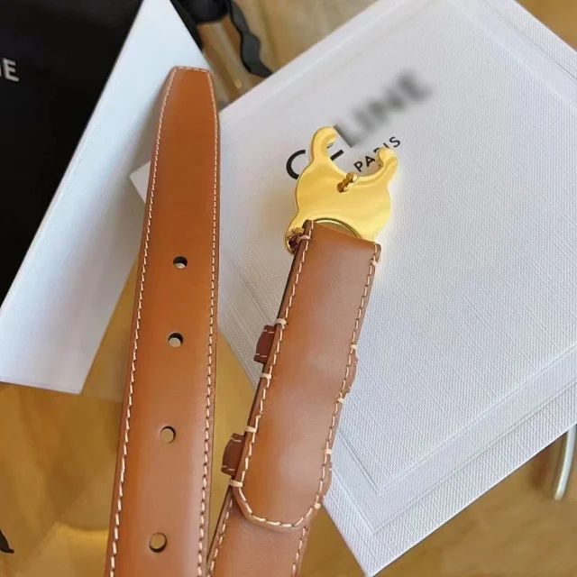 Celine Belts Triomphe Buckle Leather Belt product detail image 8