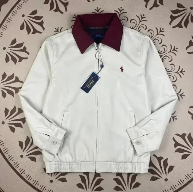 Polo Ralph Lauren Jackets A-0077; zip-front collared jacket with embroidered pony logo product detail image 3