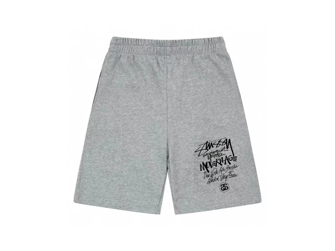 Unbranded Mixed graphic drawstring shorts — 14 Gray-Black 002