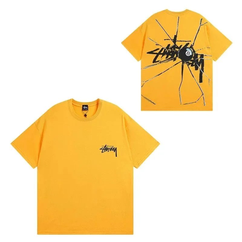 Stussy 8-Ball Shattered Glass Yellow T-Shirt - 1