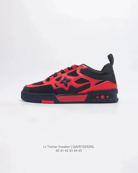 Louis Vuitton Trainer Sneaker Red and Black Chunky Sneakers - 1