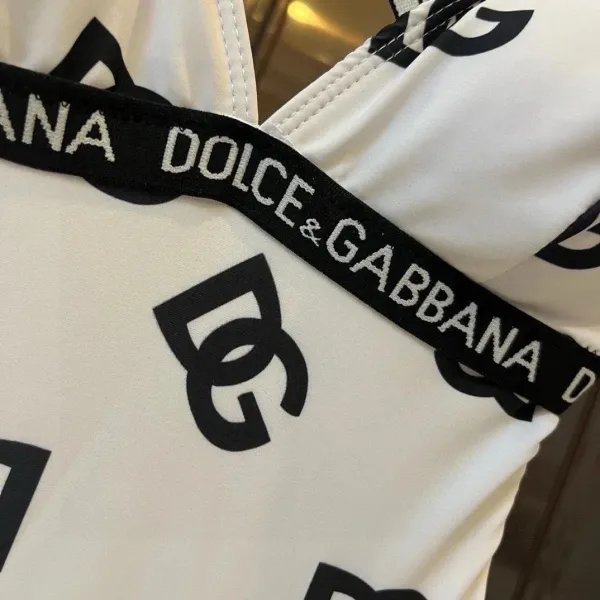 Dolce & Gabbana Logo Band Bralette and Brief Set White Underwear - 4