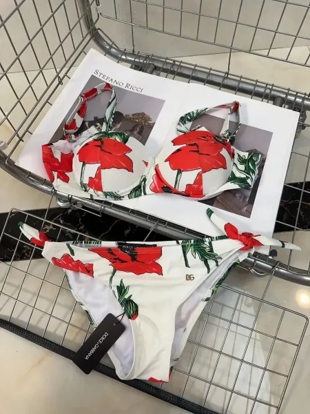 Dolce & Gabbana Logo Band Bralette and Brief Set White Underwear - 11