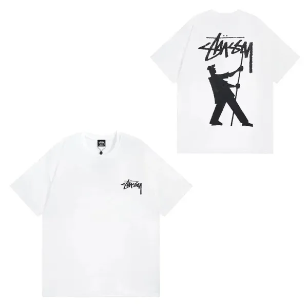 Stussy Graffiti Worker T-Shirt White - 1