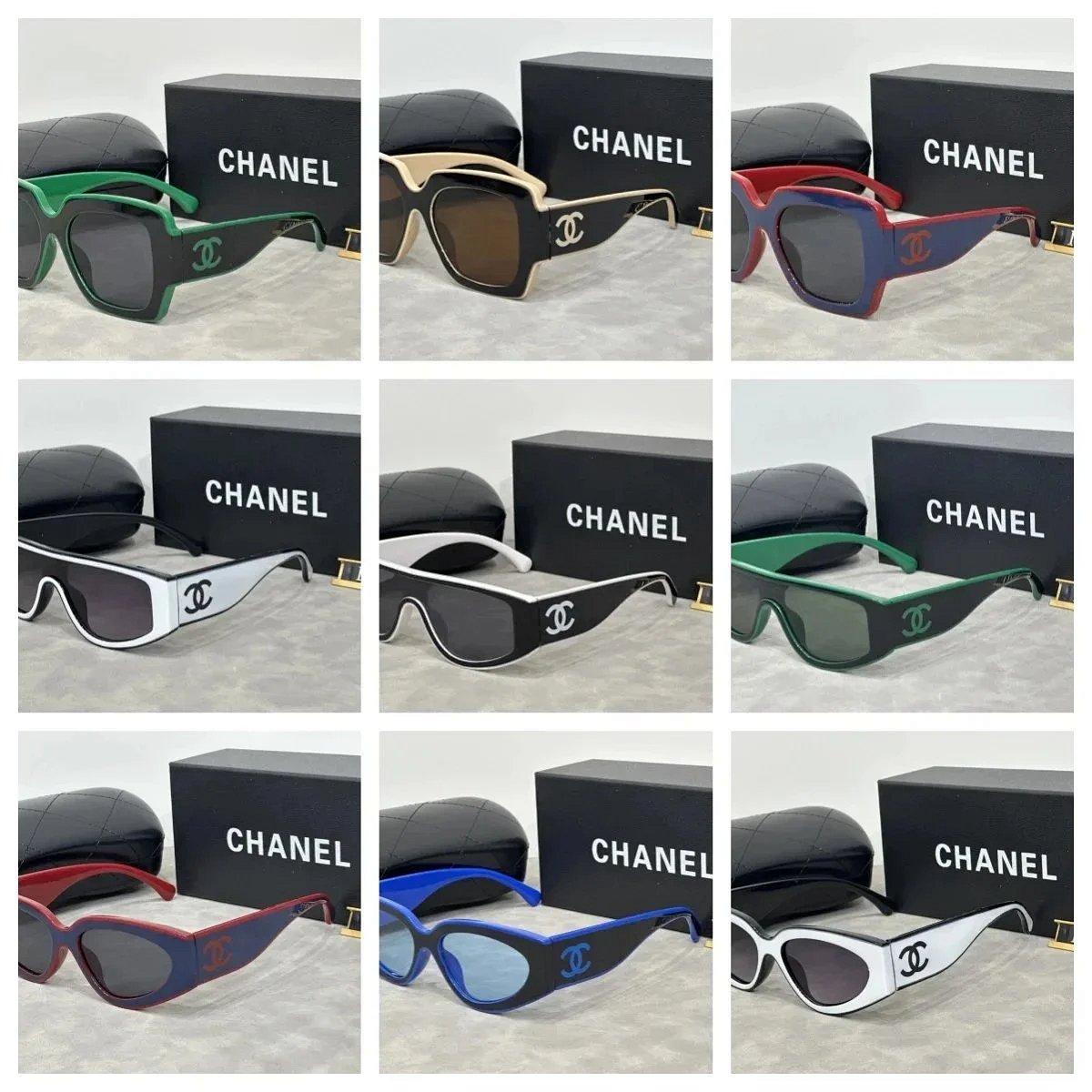 Chanel Shield Sunglasses Blue and Black Sunglasses product detail 2 in Litbuy spreadsheet finds