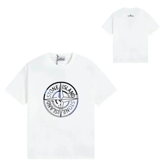 Stone Island T-Shirts Short-Sleeve Graphic Logo Print product detail image 8