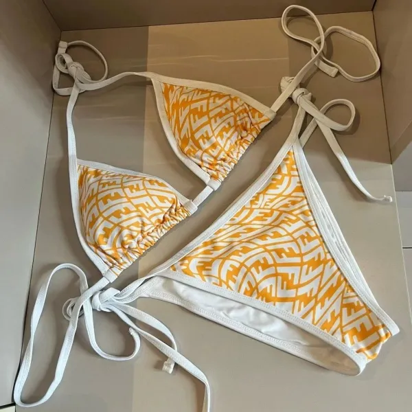 Fendi Logo-Print One-Piece Swimsuit Brown - 4