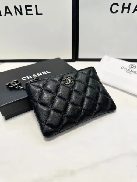 Chanel Mini Wallet on Chain Black Shiny Stingray Quilted Card Holder - 11