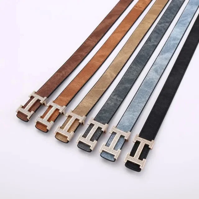 Unbranded Belts Textured Belt with H-Shaped Buckle product detail image 2