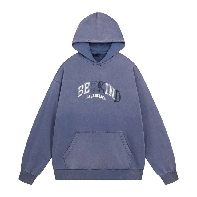 Balenciaga Hoodies & Sweatshirts Pullover hooded sweatshirt with logo graphic and kangaroo pocket product detail image 3