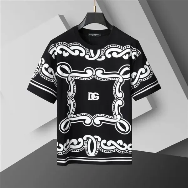 Dolce & Gabbana Baroque Frame Print Black T-Shirt - 1
