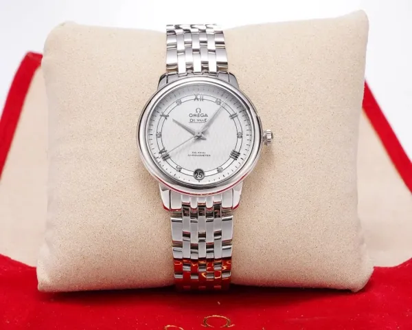 Omega De Ville Prestige Co-Axial Chronometer Silver Dial Steel Watch - 1