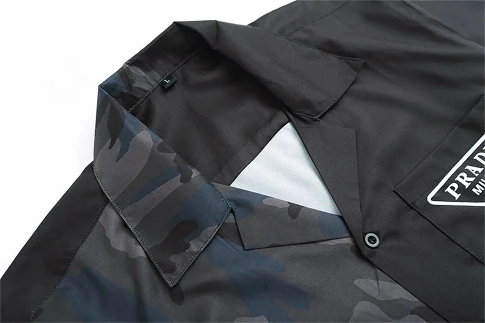 Prada Camouflage Panel Shirt Black - 6