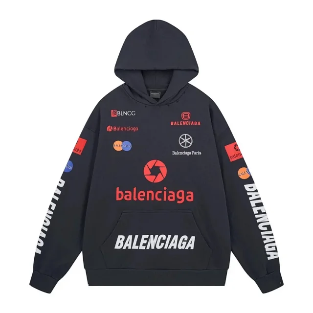 Balenciaga Hoodies & Sweatshirts Pullover hoodie with graphic logo print and kangaroo pocket product detail image 8