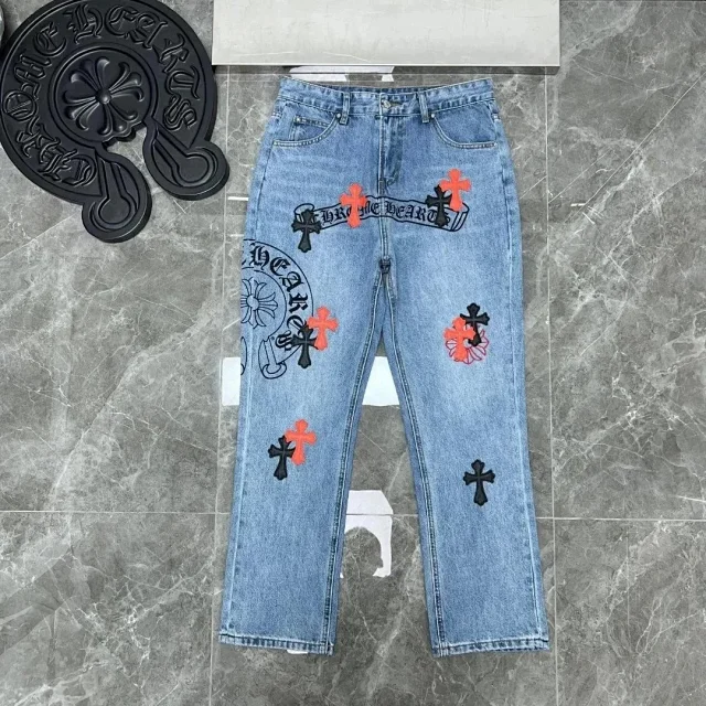 Chrome Hearts Jeans Loose-Fit Cross Patch product detail image 8