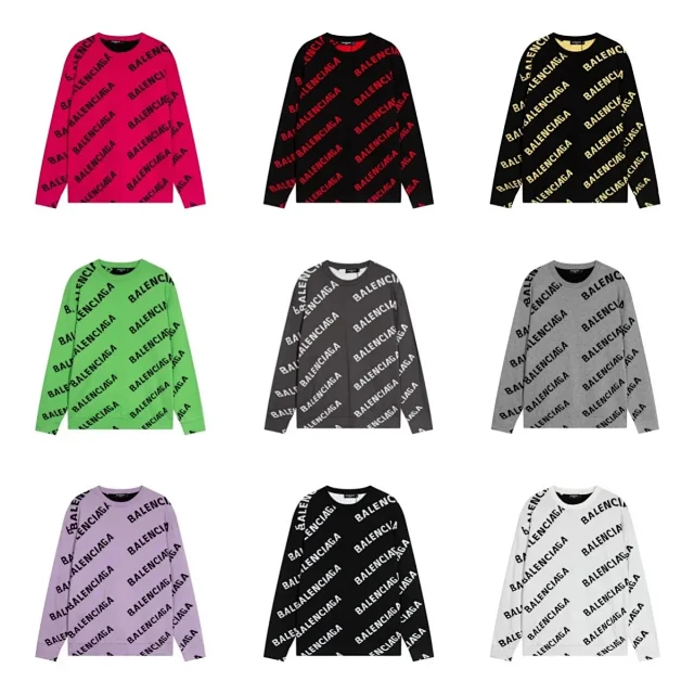Balenciaga Hoodies & Sweatshirts All-over Logo Crewneck Sweatshirt product detail image 1